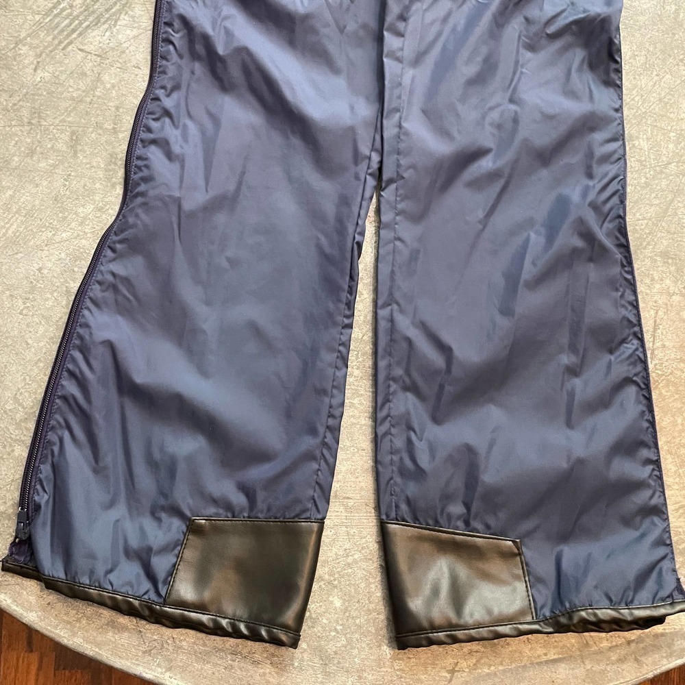 Vintage SKYR Side Zip Nylon Windbreaker Ski Snow Pants Navy Blue Womens Large - Picture 5 of 13